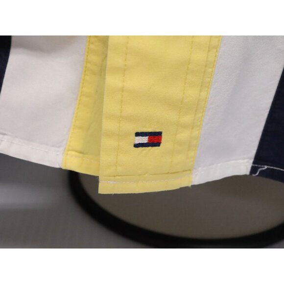 Vtg 2002 Tommy Hilfiger Mens XL Short Sleeve Button Down Yellow/Navy/White Shirt - Picture 4 of 8